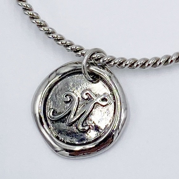 Cookie Lee Cable Charm Bracelet Bangle Initial "M" - Picture 2 of 7